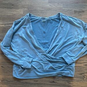 Zella Women's Soft Blue Wrap Blouse